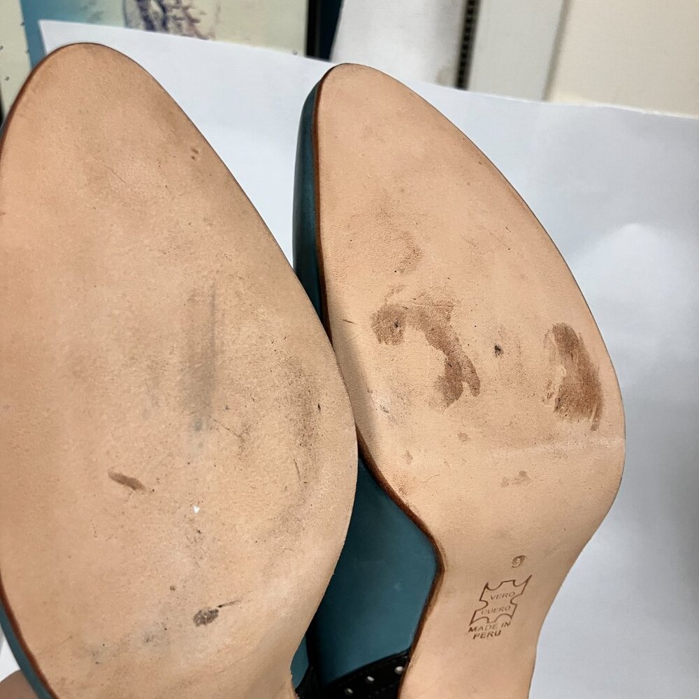 *NEVER WORN* Fluevog 2016 Wonder LYRA Mary Janes, Gray/Blue/Black, Size 9 (TTS). - Picture 8 of 16